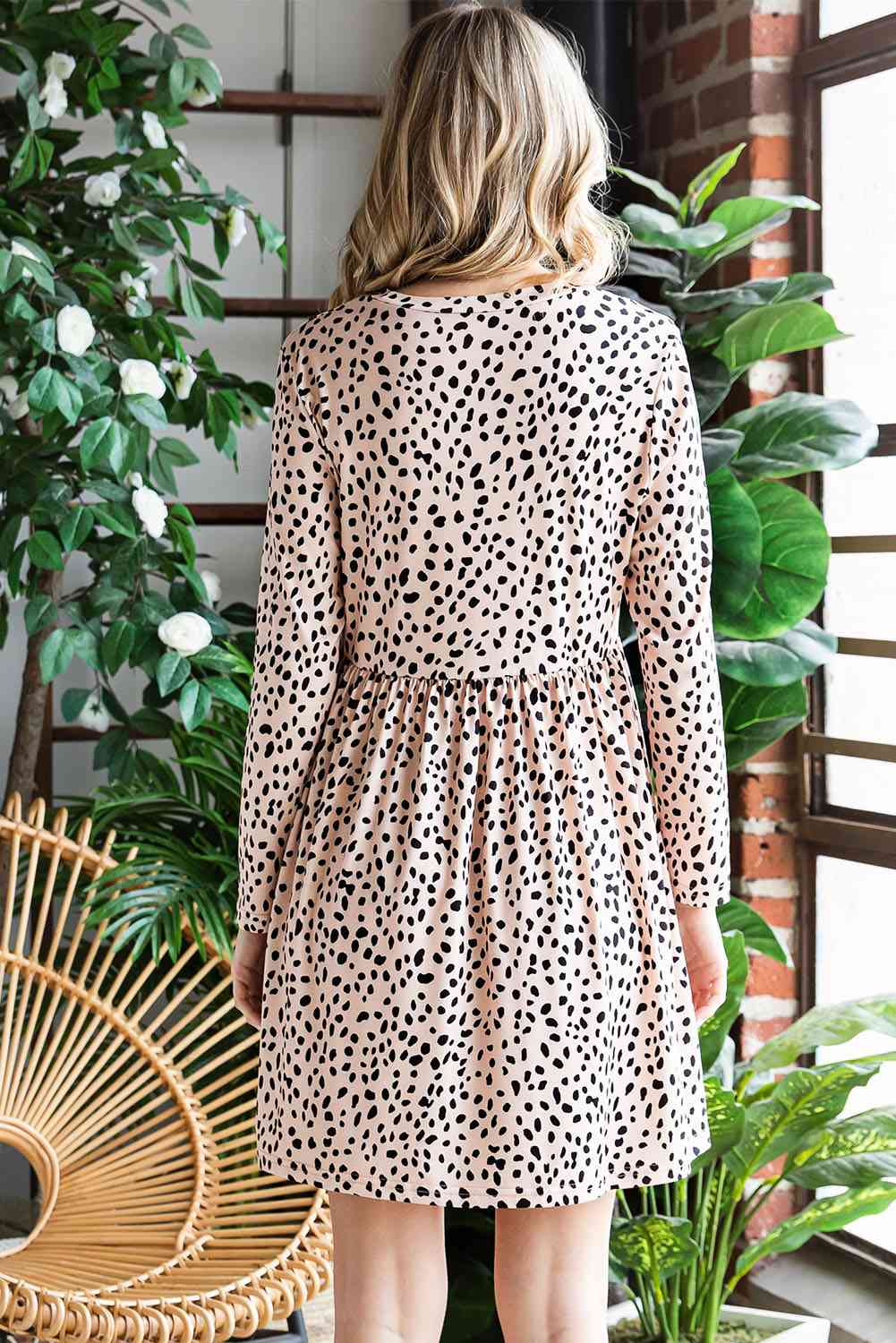 Women's Sarah Printed Round Neck Long Sleeve Dress