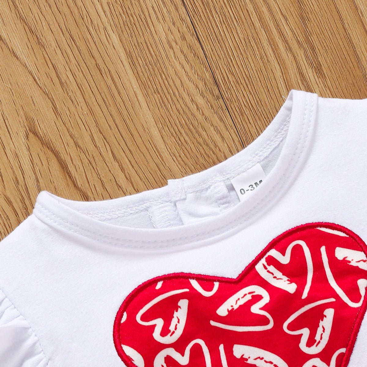 LITTLE GIRLS Valentine's Day Baby Heart Graphic Tulle Bodysuit Dress SZ 0M-12M