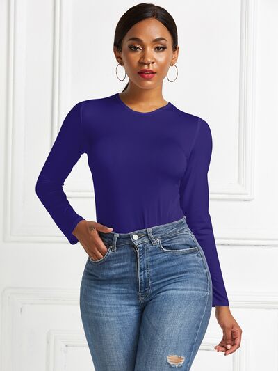 Women's Ava Round Neck Long Sleeve Bodysuit