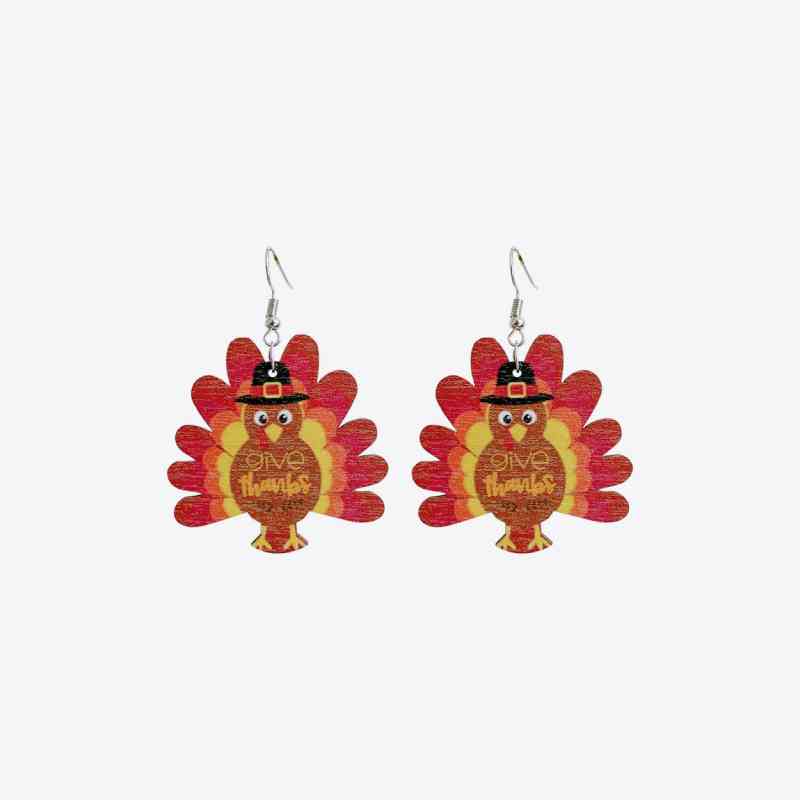 SEASONAL Thanksgiving Turkey Drop Earrings