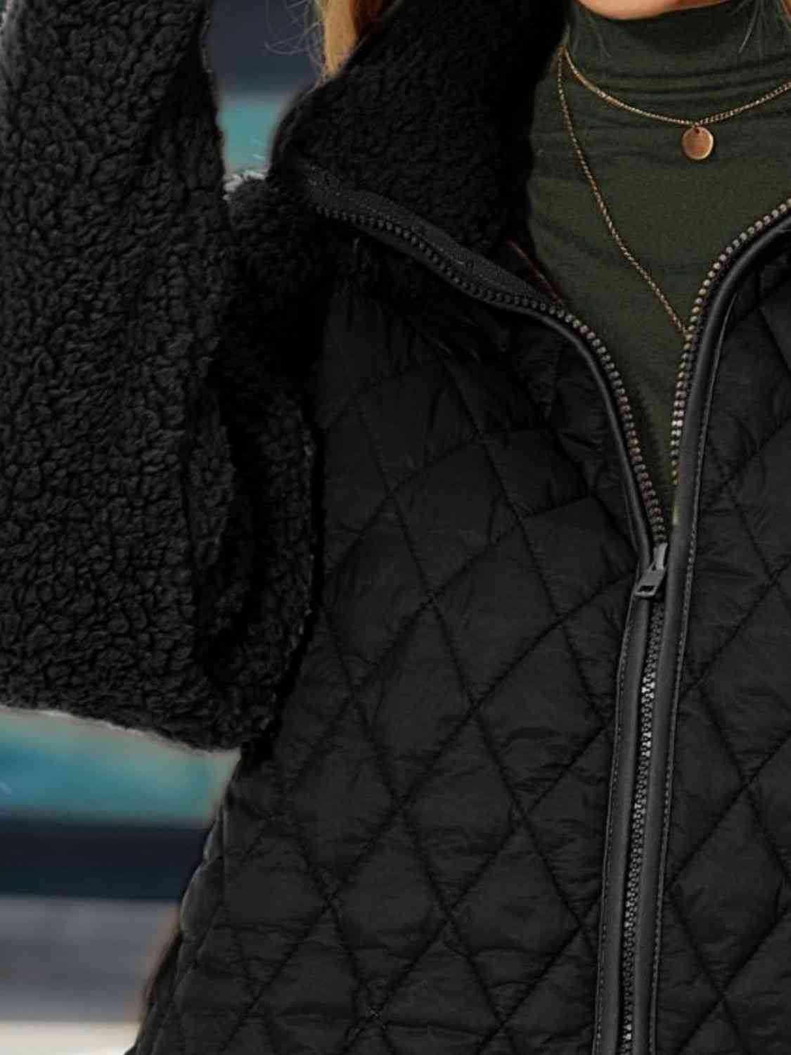 Full Size Zip-Up Raglan Sleeve Jacket