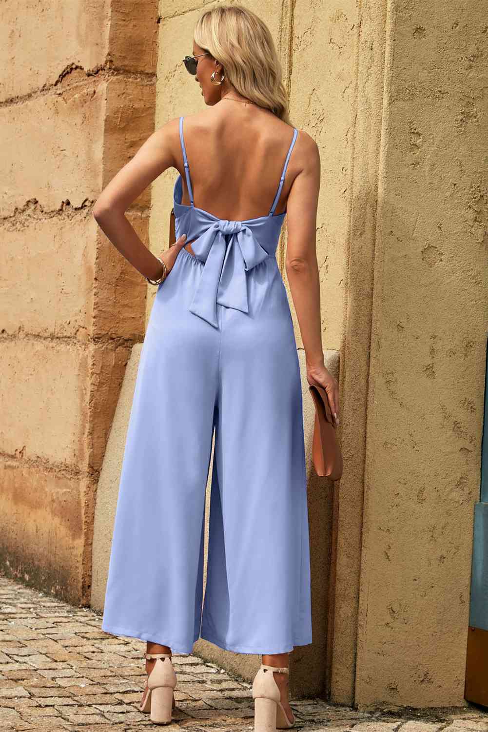 NatureJumpers Spaghetti Strap Tied Seam Detail Jumpsuit