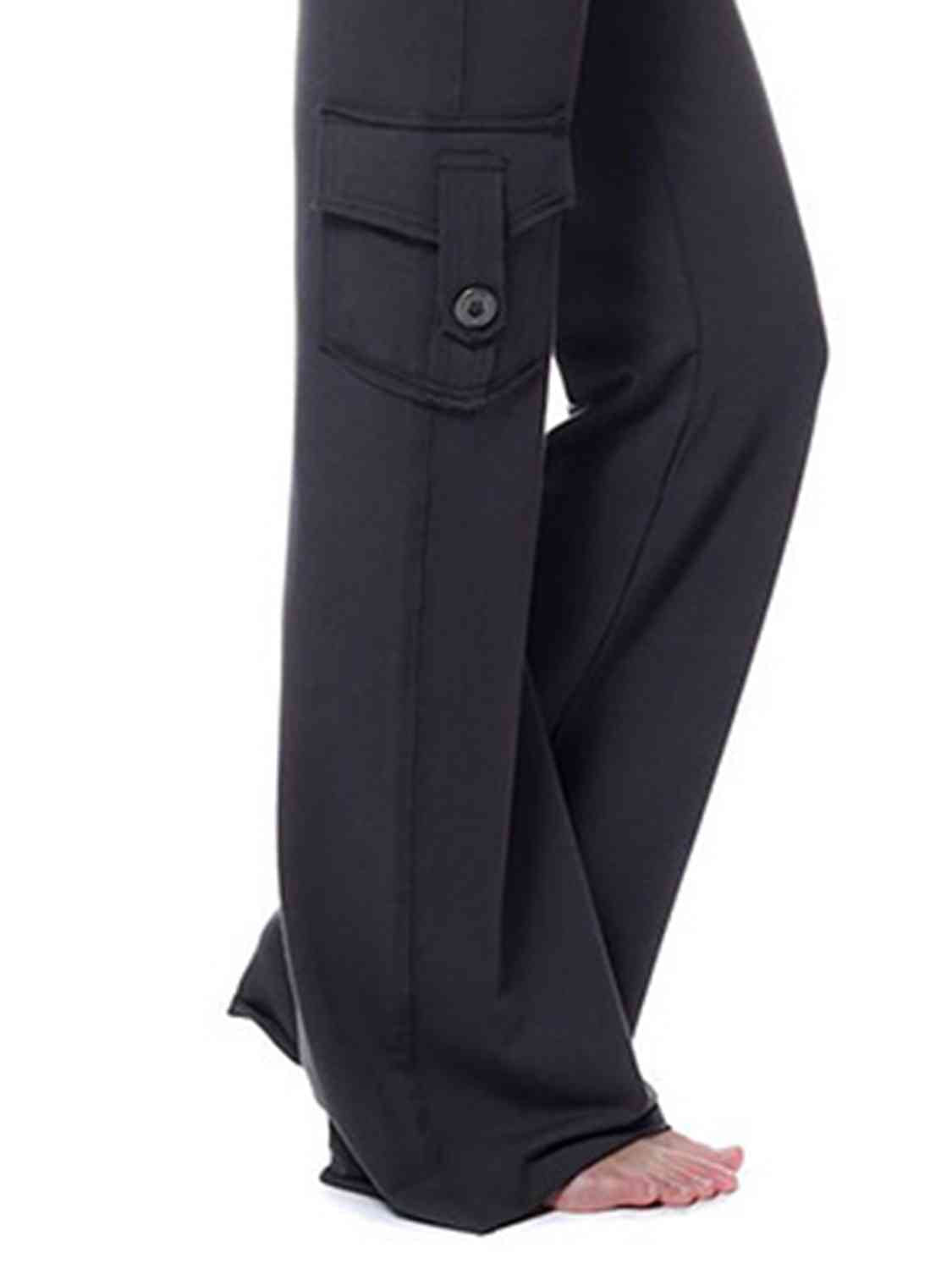 FAITHWALK Mid Waist Pants with Pockets