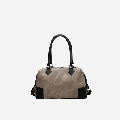 Fantasy Alpha Bags Contrast PU Leather Shoulder Bag