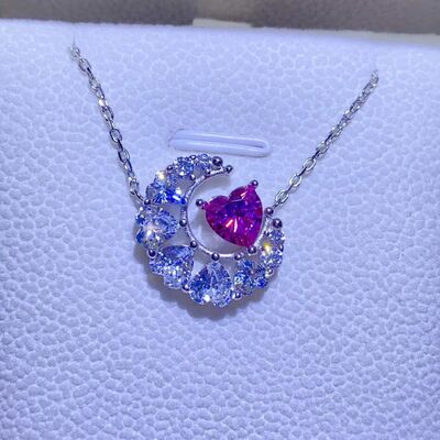 1 Carat Moissanite 925 Sterling Silver Heart Necklace 💜