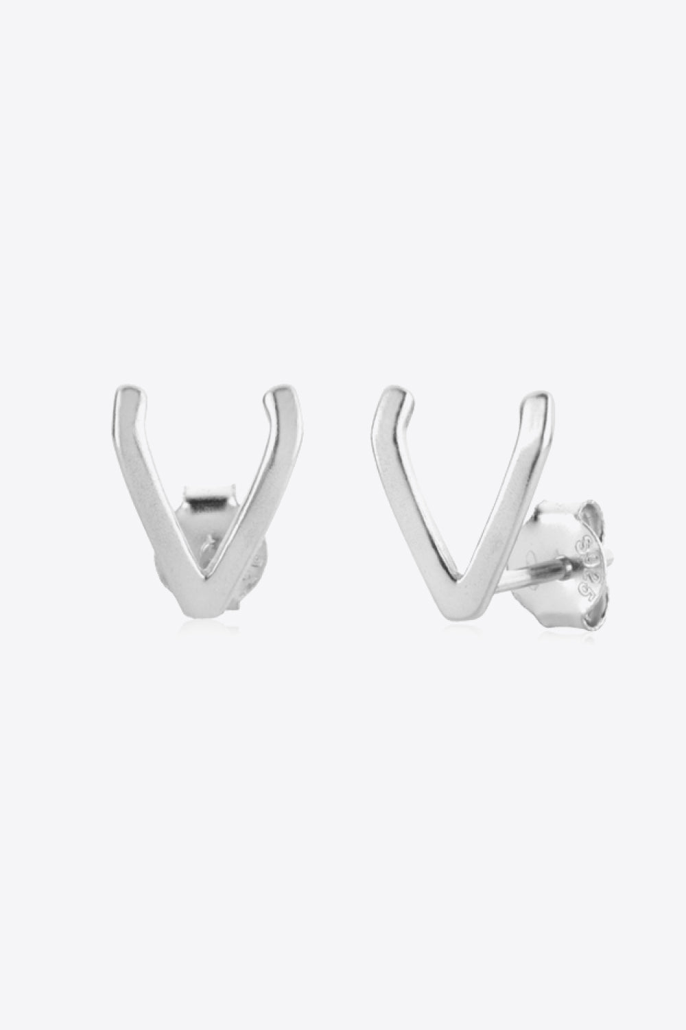 Ariel&Emaline Zircon Letter V Stud Earrings