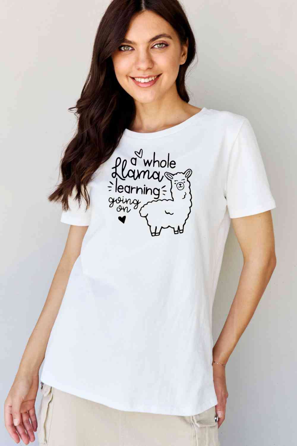 Simply Love Full Size Llama Learning Graphic T-Shirt