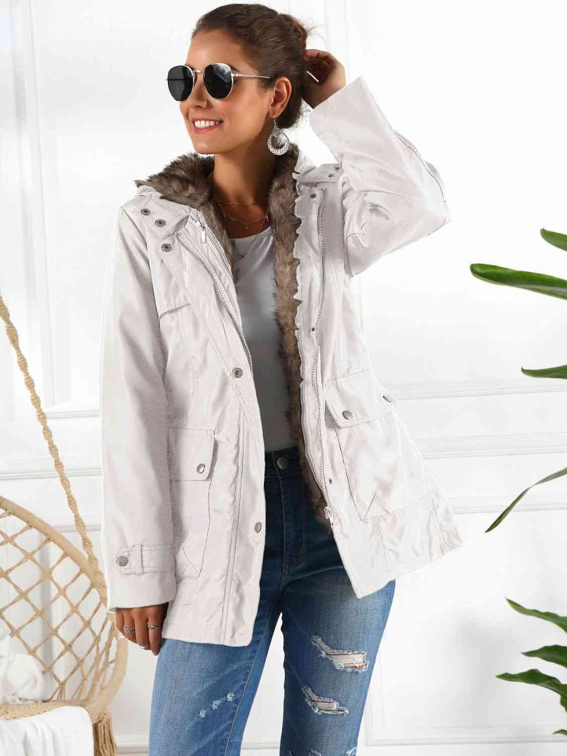Skylar Full Size Hooded Jacket with Detachable Liner (Three-Way Wear)