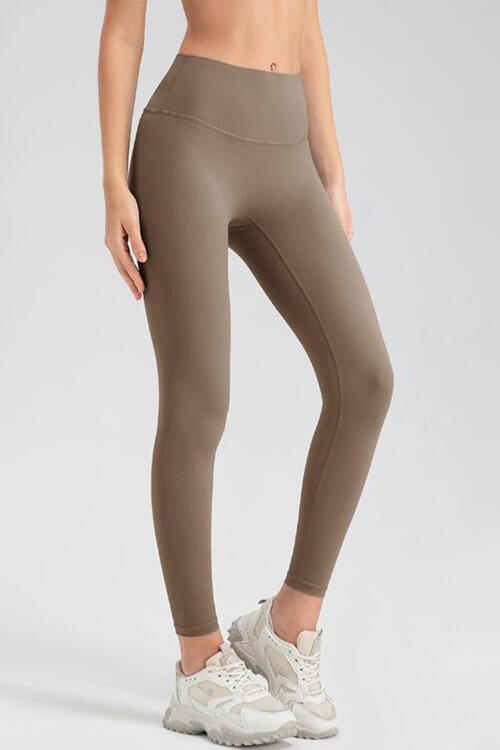 Basic Style High-Stretch Wide Waistband Sport Leggings