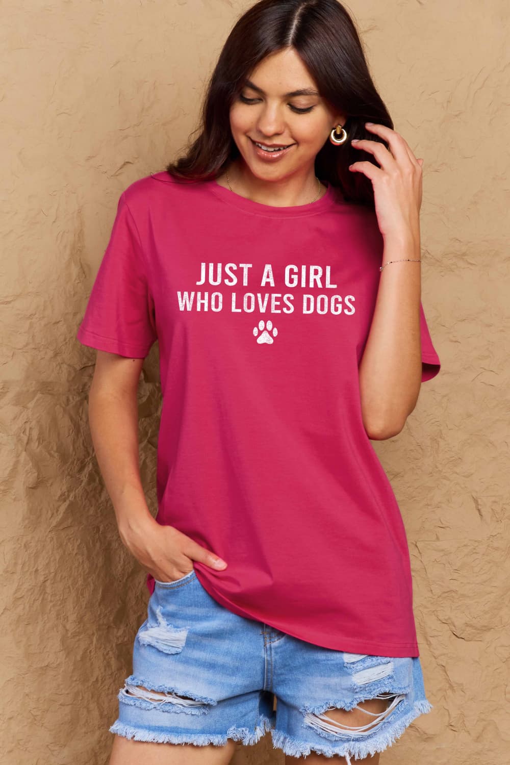 Malibu Dreams Simply Love Full Size Dog Paw Graphic Cotton T-Shirt