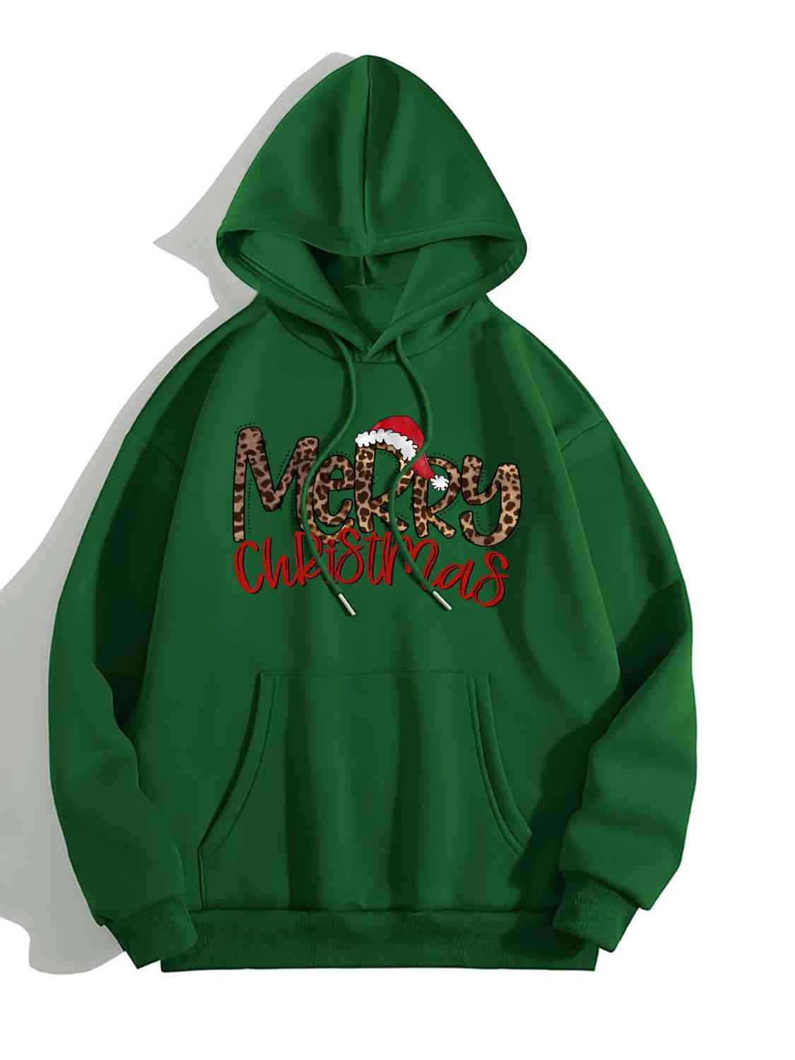 Full Size MERRY CHRISTMAS Graphic Drawstring Hoodie