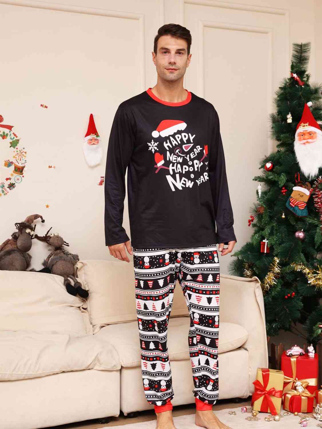UNISEX ADULT PJ Full Size Graphic Top and Pants Set