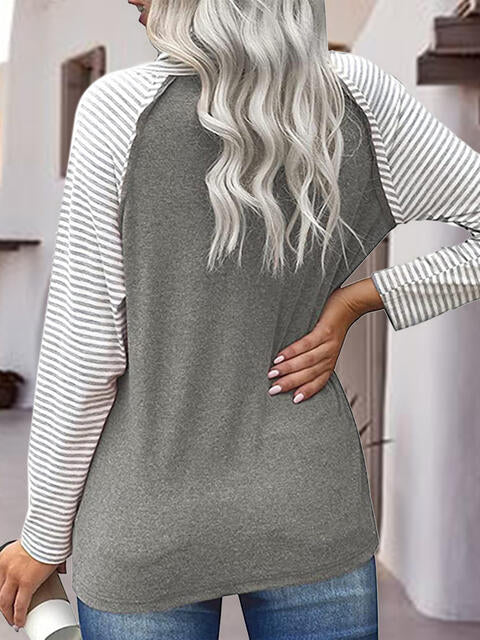 Striped Turtleneck Long Sleeve T-Shirt