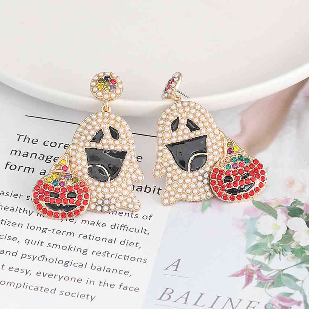 Halloween Ghost Rhinestone Alloy Earrings