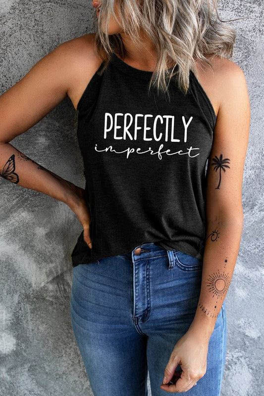 Full Size Letter Graphic Grecian Neck Tank