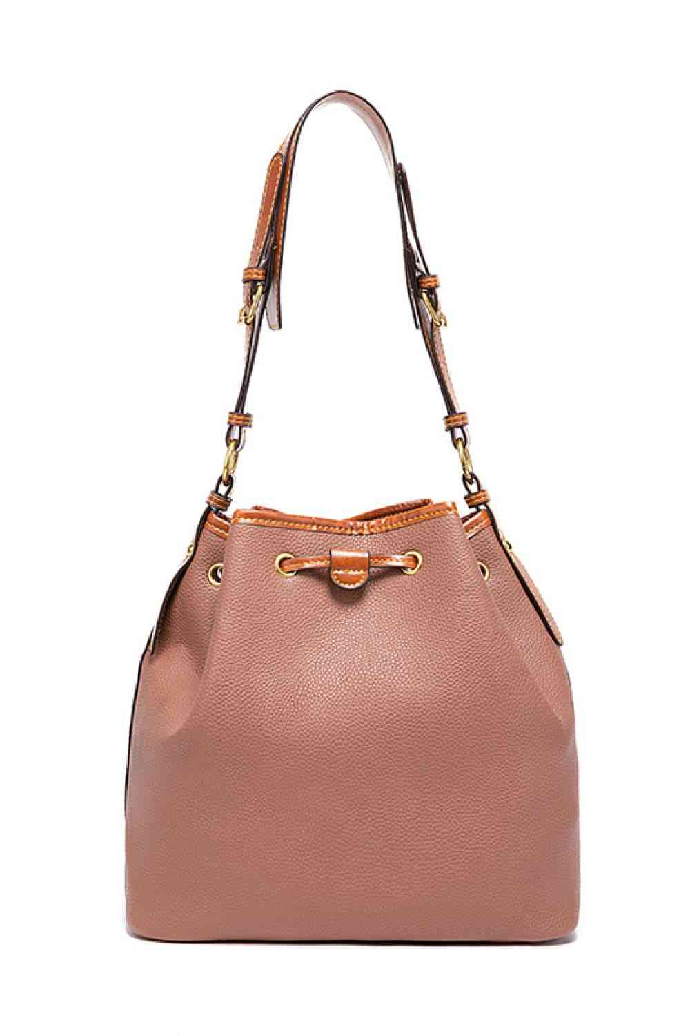 Hannah PU Drawstring Medium Bucket Bag