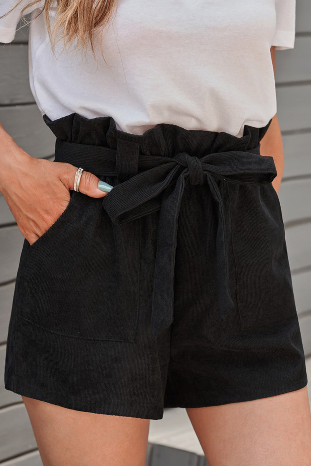 Women's Willow Paperbag Waist Belted Pocket Shorts