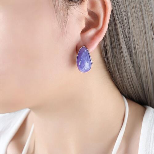 Resin Teardrop Earrings in Assorted Colors