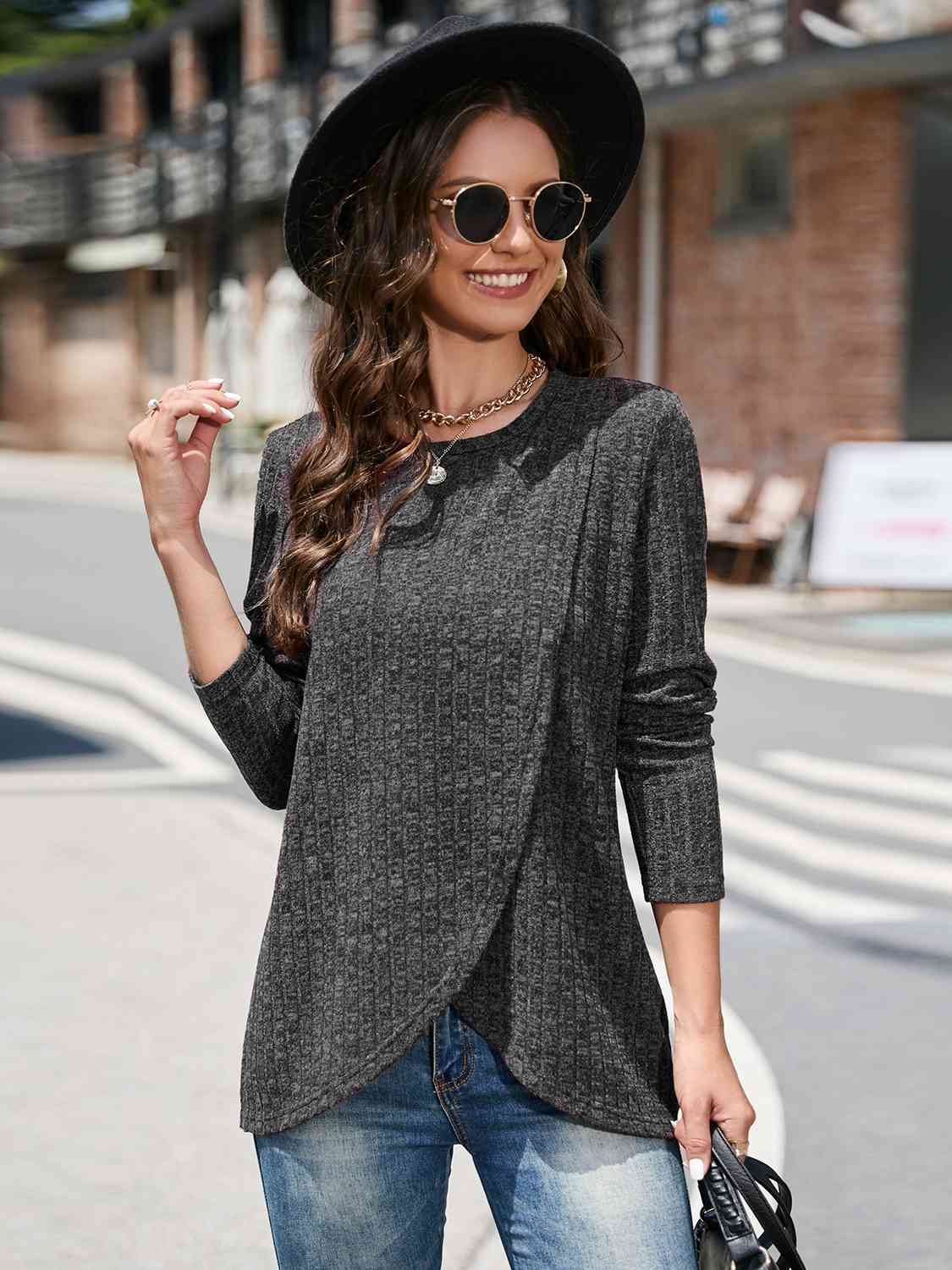 Round Neck Long Sleeve T-Shirt