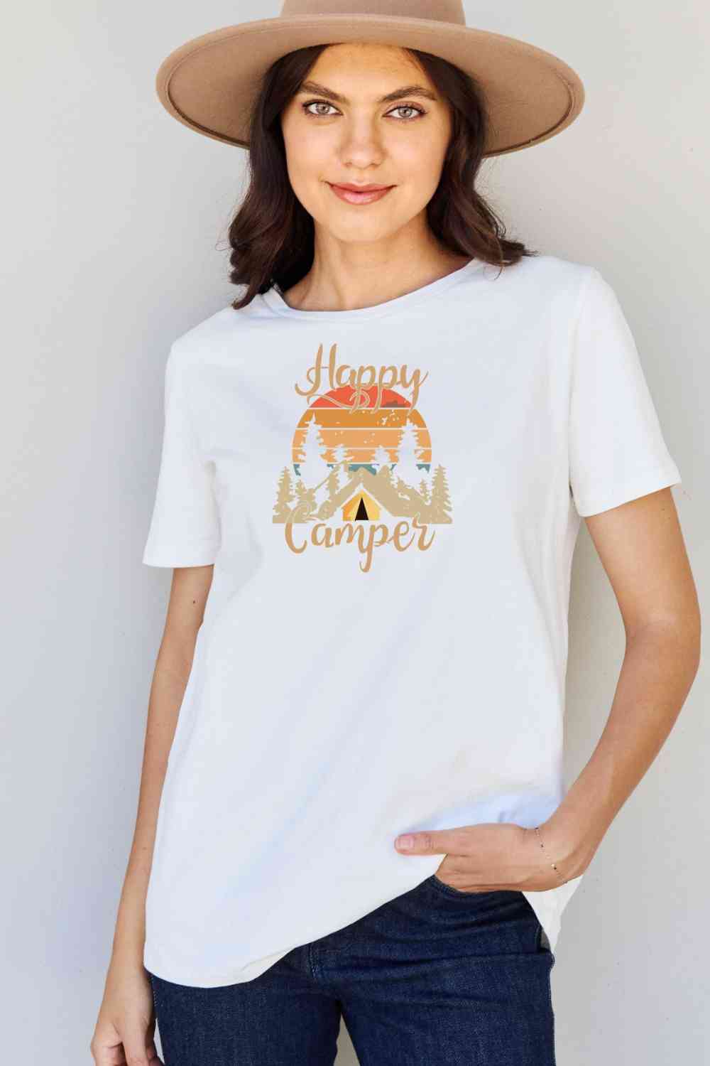 Simply Love Full Size HAPPY CAMPER Graphic T-Shirt