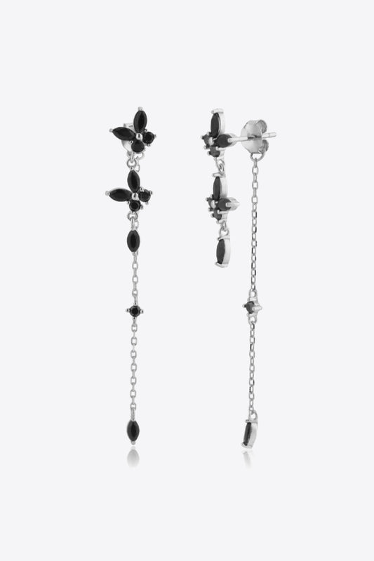 Inlaid Zircon 925 Sterling Silver Earrings