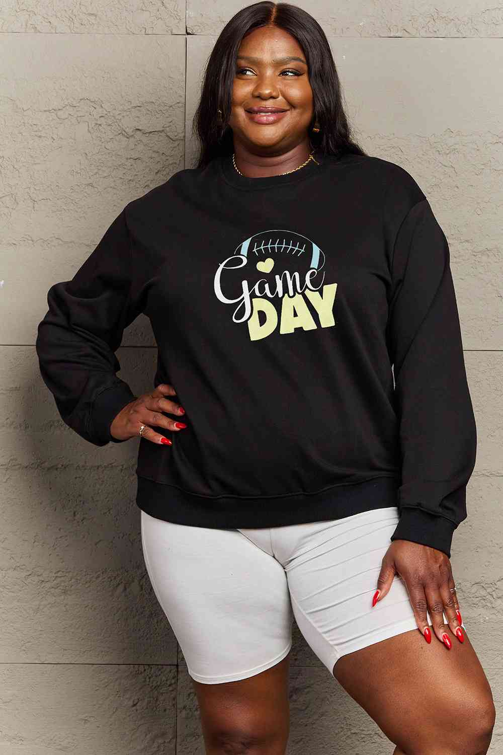 Simply Love Full Size Drop Shoulder GAME DAY Graphic Sweatshirt