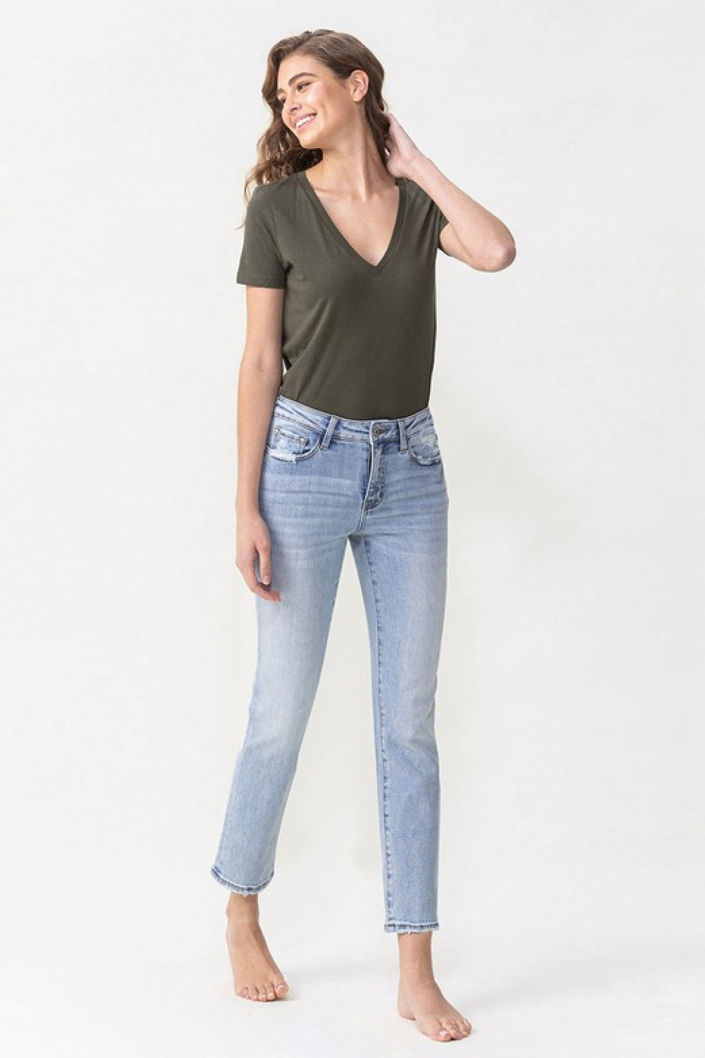 Women's Lovervet Full Size Andrea Midrise Crop Straight Jeans