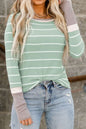 Striped Round Neck Long Sleeve T-Shirt