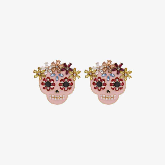 Halloween Skull Rhinestone Alloy Earrings