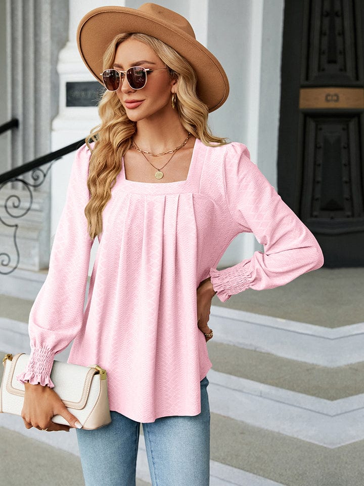 Full Size Square Neck Puff Sleeve Blouse