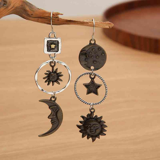 Mystical Star, Sun, and Moon Earrings