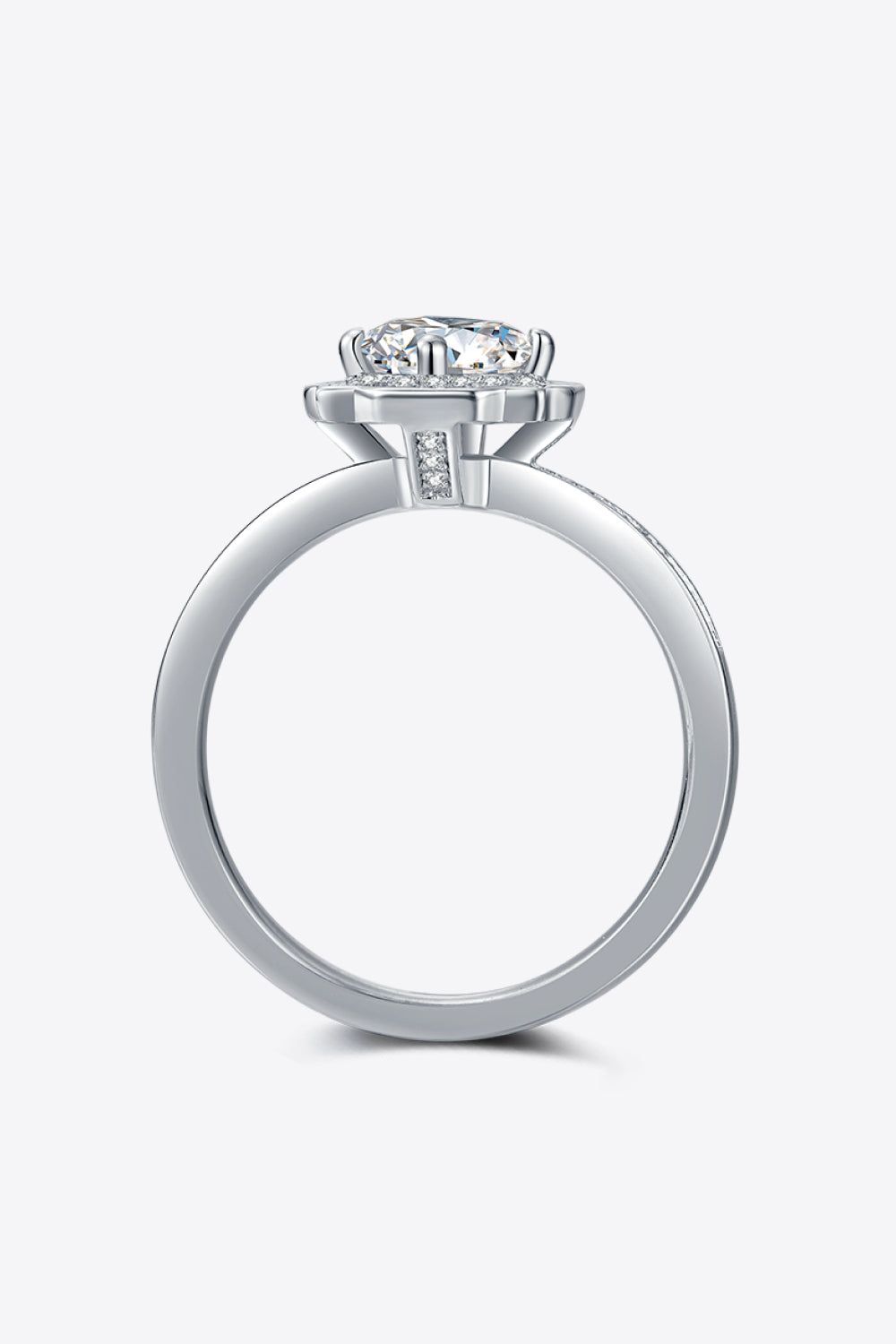 Women's 1 Carat Moissanite 925 Sterling Silver Halo Ring