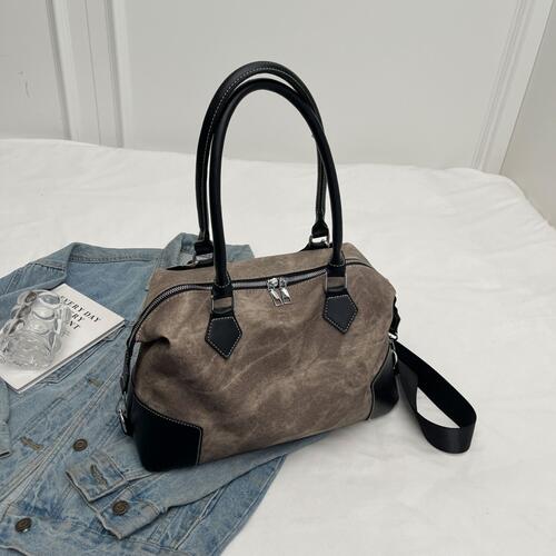 Fantasy Alpha Bags Contrast PU Leather Shoulder Bag