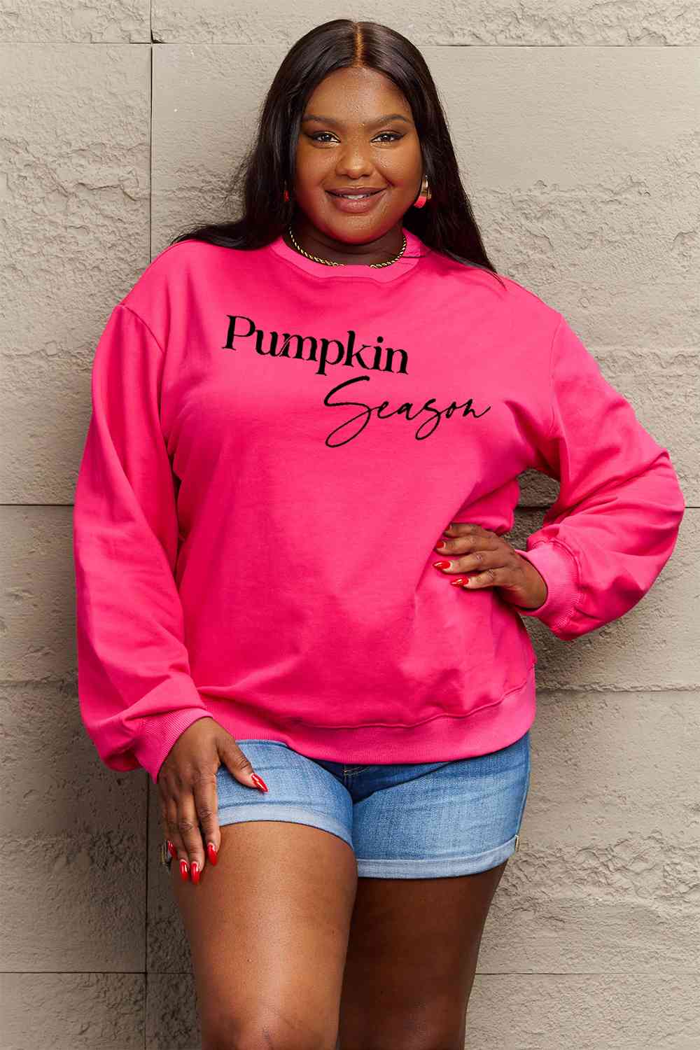 Simply Love Full Size Thanksgiving PUMPKIN SEASON Graphic Sweatshirt