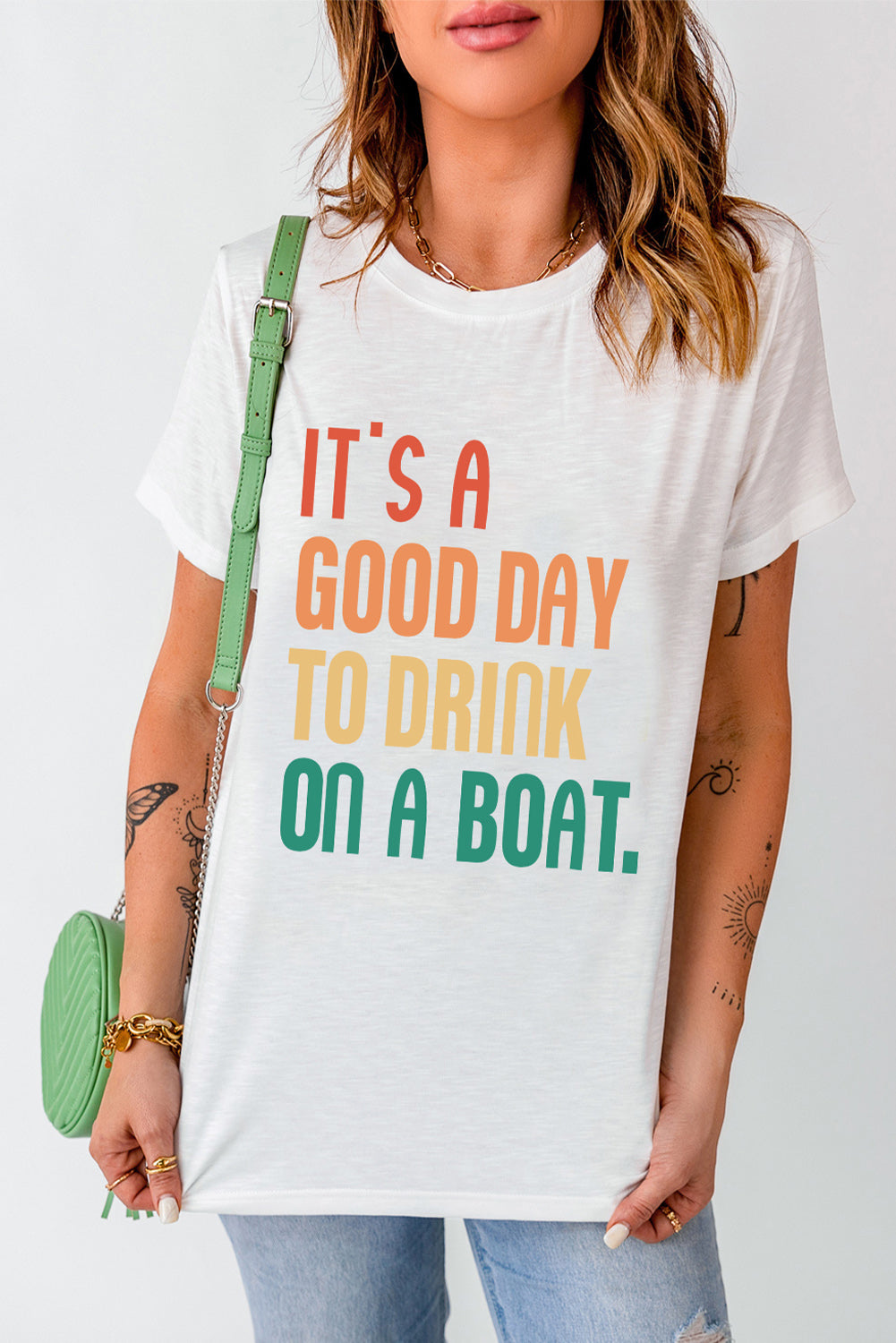 Full Size IT'S A GOOD DAY TO DRINK ON A BOAT Graphic Tee