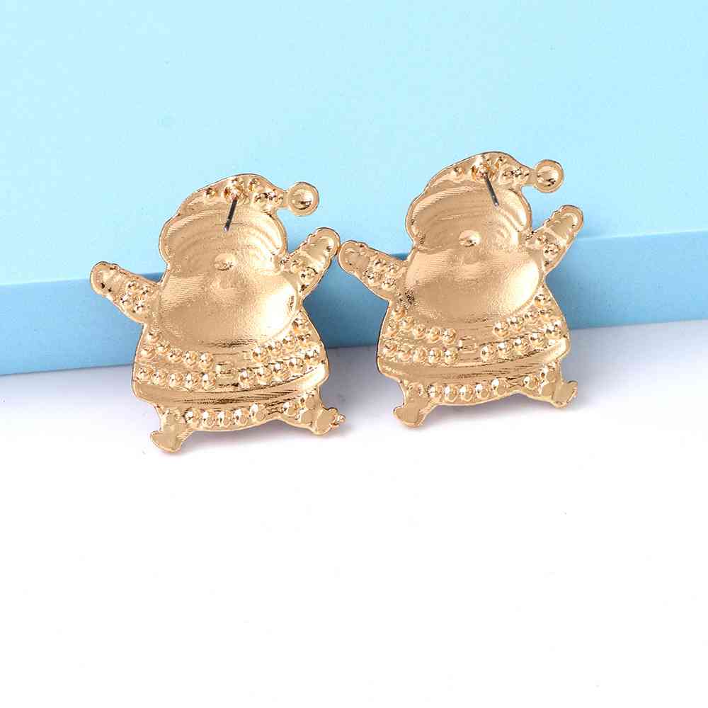 Christmas Rhinestone Alloy Santa Earrings