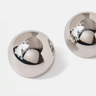 Hemispherical Stainless Steel Clip On Earrings