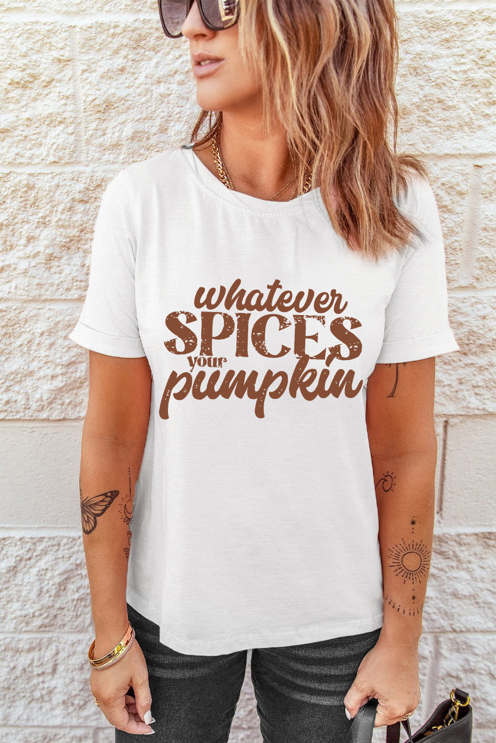 Full Size WHATEVER SPICES YOUR PUMPKIN Graphic Tee