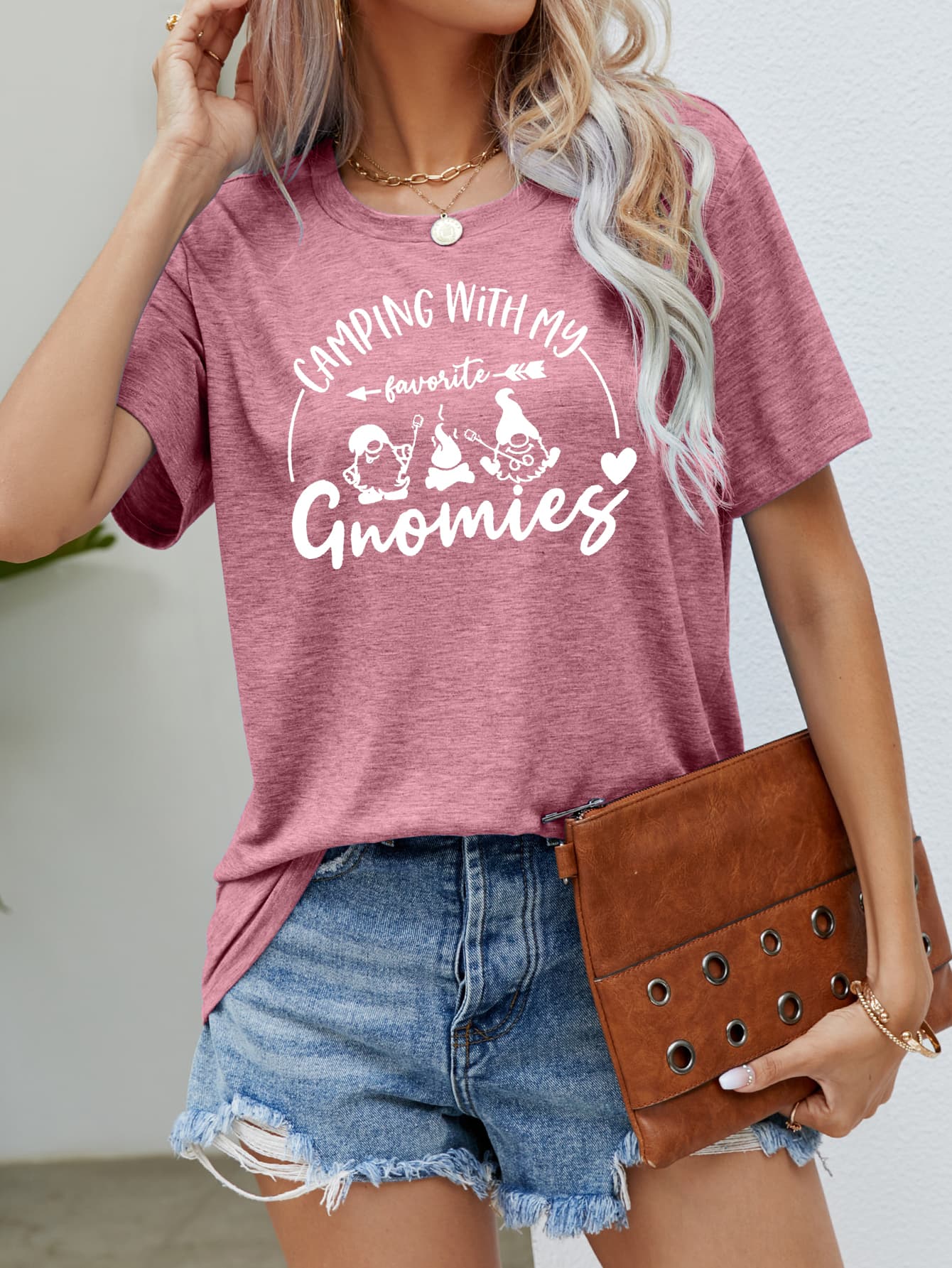 Malibu Dreams CAMPING WITH MY FAVORITE GNOMIES Graphic Tee