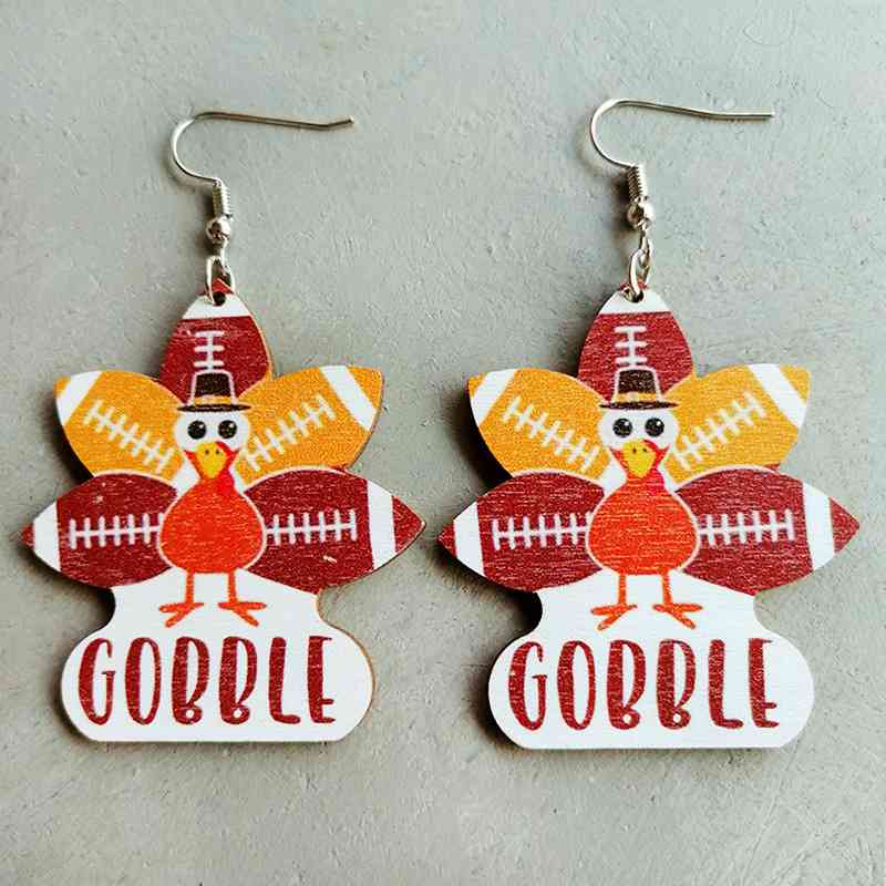 SEASONAL Thanksgiving Turkey Drop Earrings