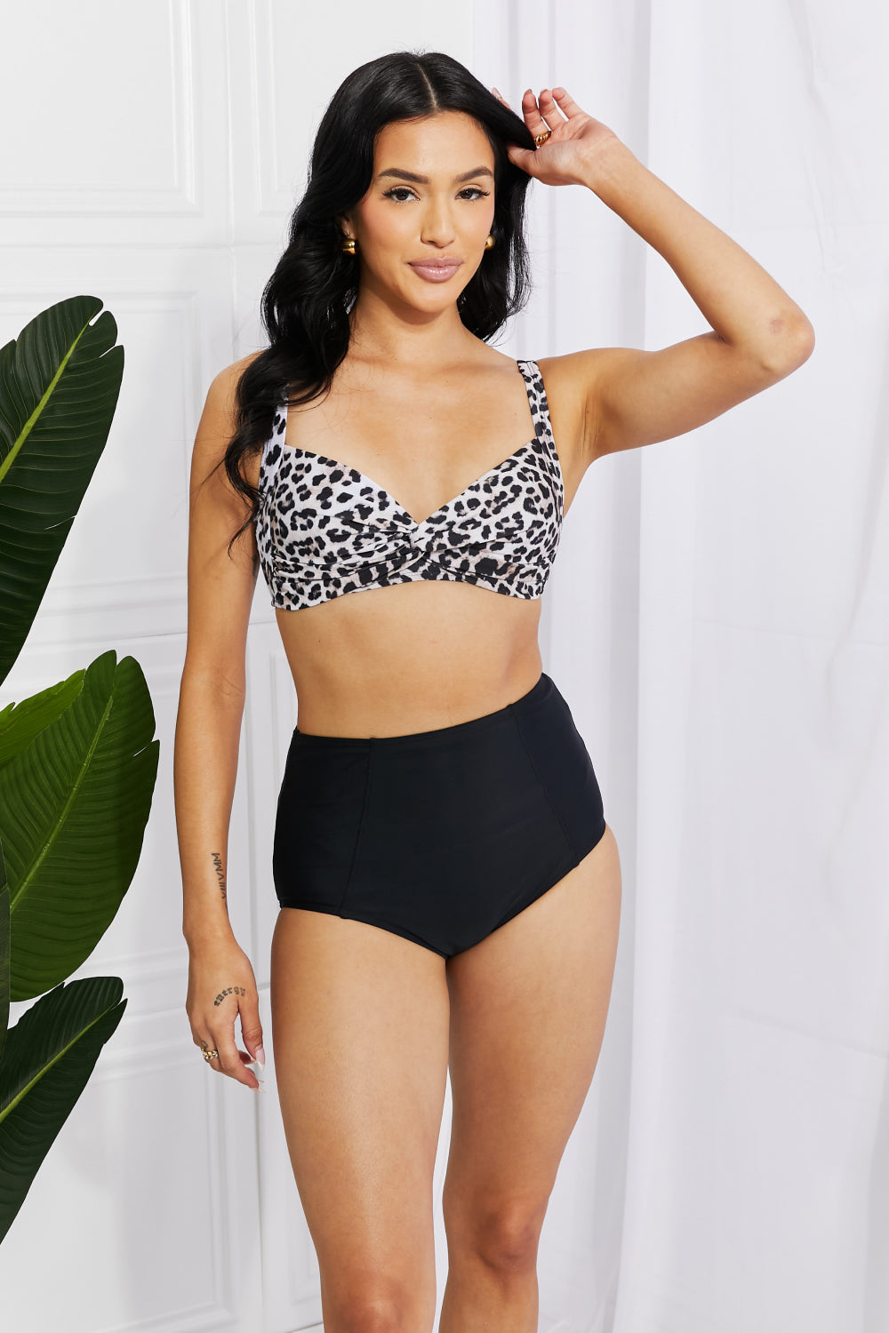 Women's Marina West Swim Take A Dip Twist High-Rise Bikini in Leopard