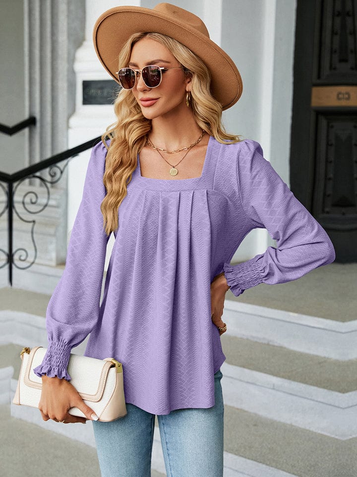 Full Size Square Neck Puff Sleeve Blouse