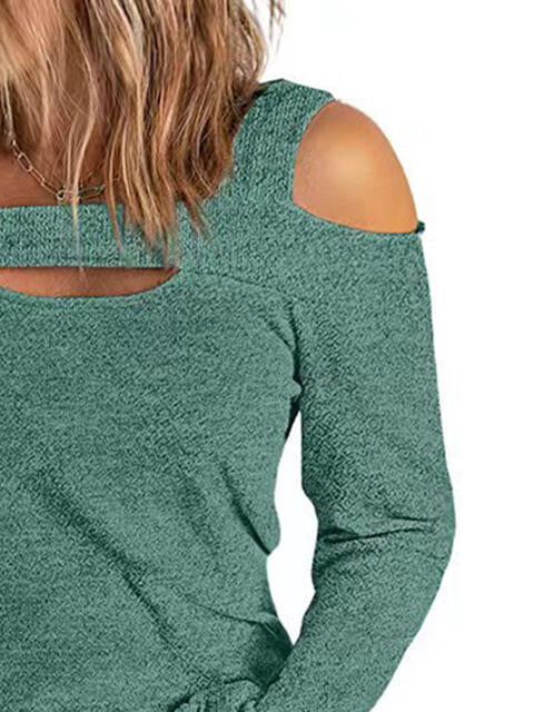 Full Size Cutout Cold Shoulder Blouse