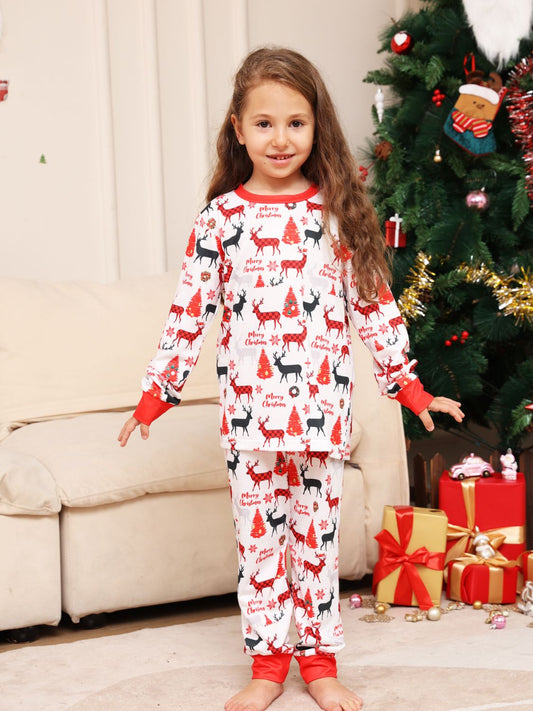 LITTLE GIRLS & BOYS CHRISTMAS Reindeer Print Top and Pants PJ Set SZ 3M-18M