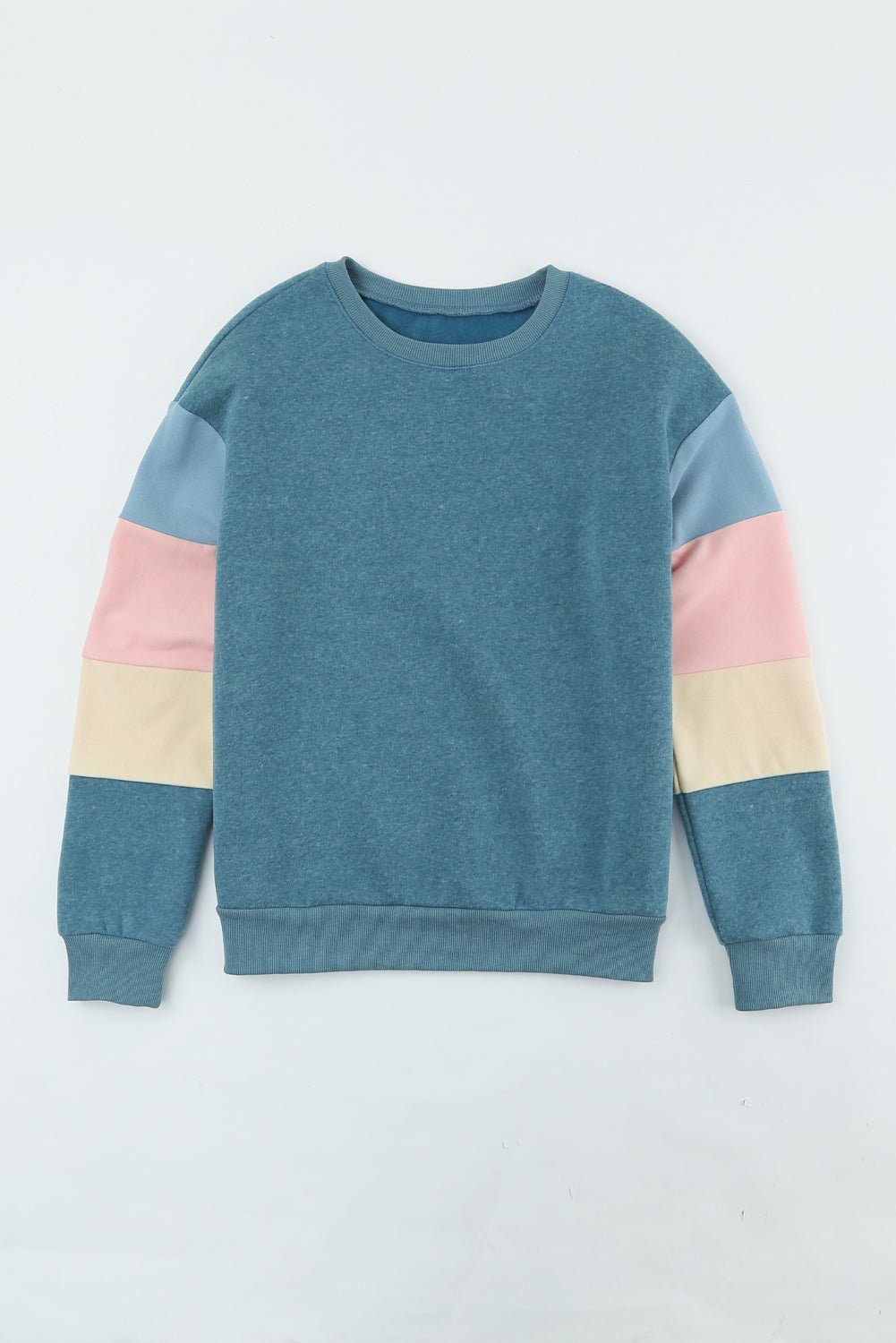 Women's Color Block Ribbed Trim Sweatshirt