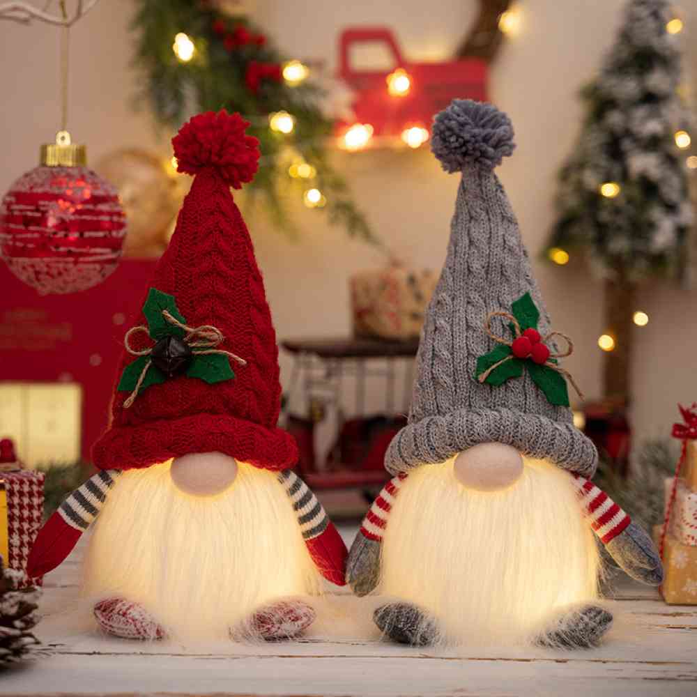 Winter Christmas Light-Up Short Leg Faceless Gnome