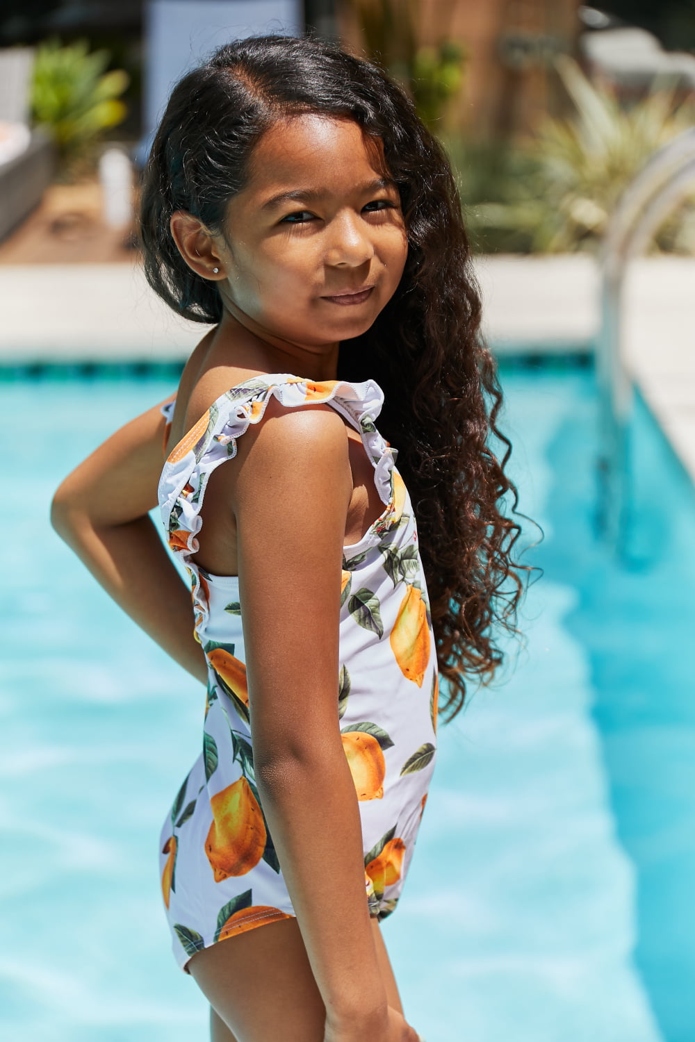 Marina West Swim YOUTH GIRLS Float On Ruffled One-Piece in Citrus Orange SZ 18M-11Y 🧸🐶