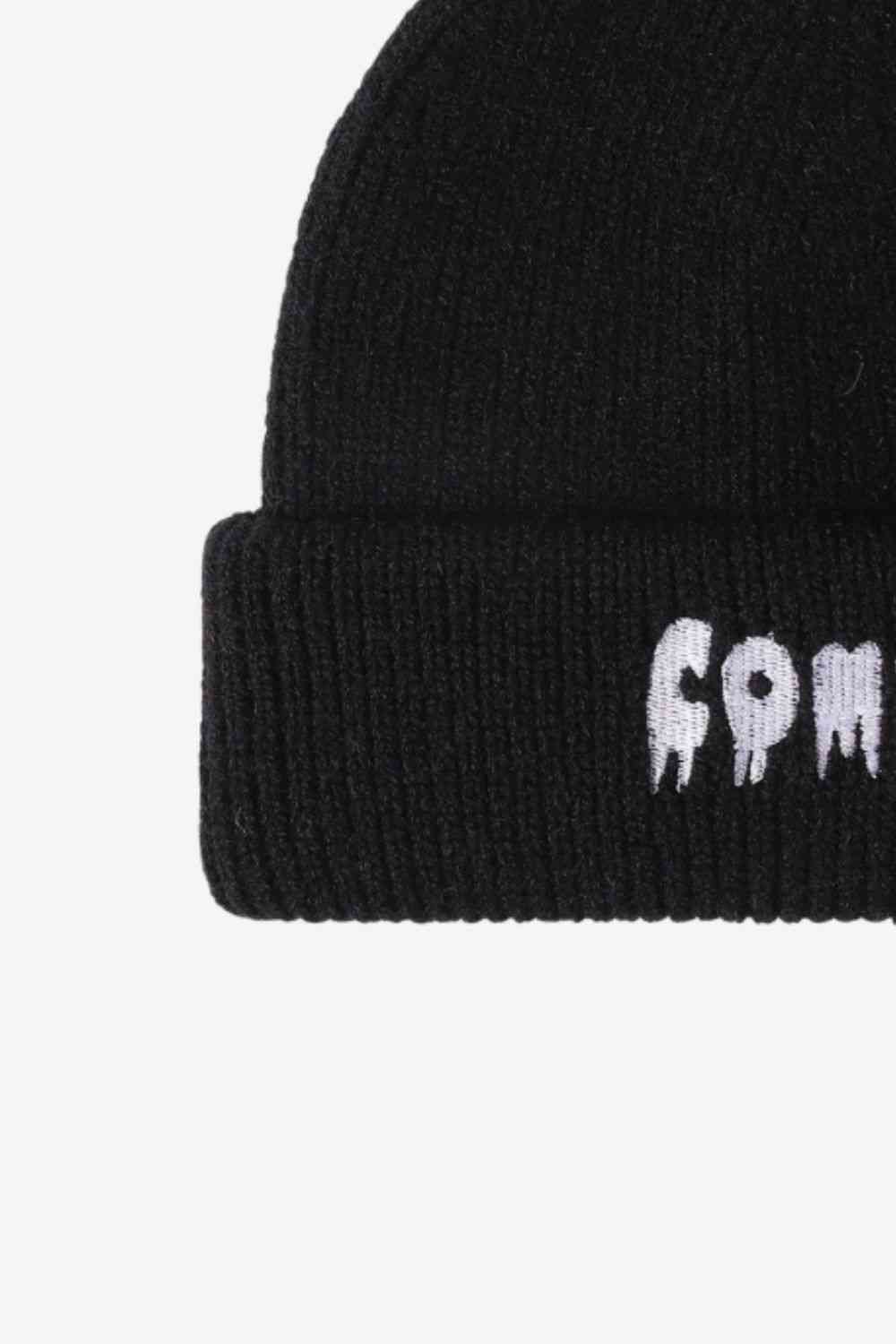 BeanieHatz COME ON Embroidered Cuff Knit Beanie