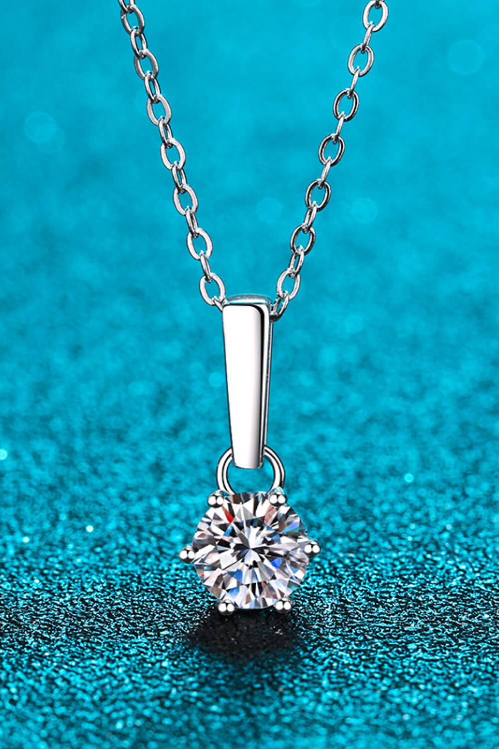 1 Carat Moissanite 925 Sterling Silver Chain-Link Necklace 💜