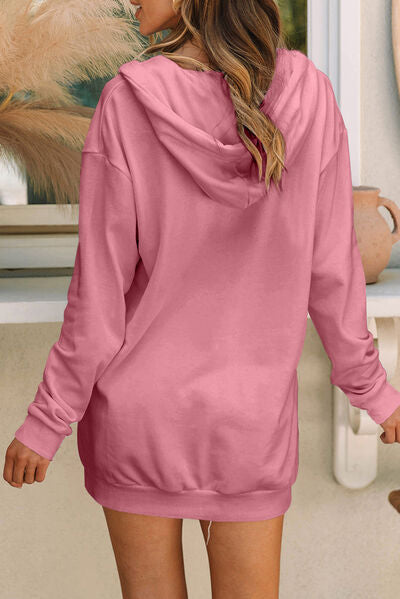 Women's Clarisia Drawstring Half Zip Hooded Dress